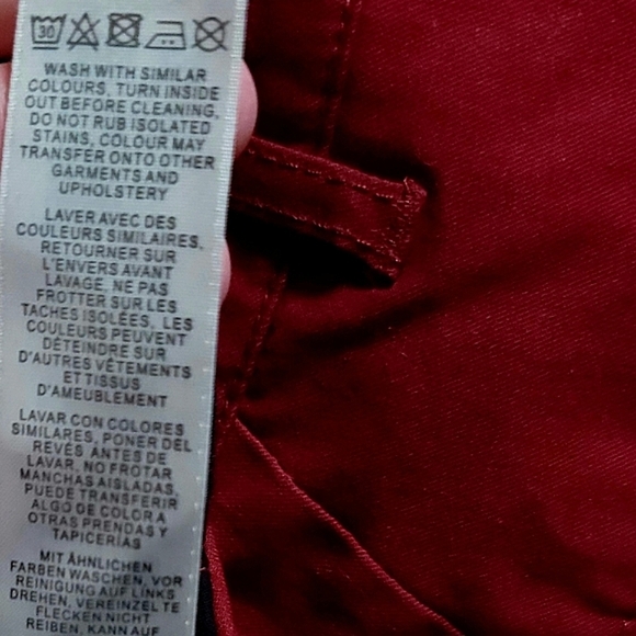 ASOS EUC Red Slim Fit Dress Trouser Pants 97% Cotton - Men's TALL SIZE 30x36 - Picture 8 of 9